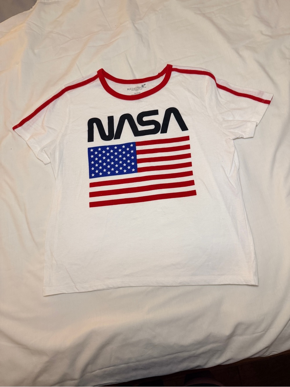 NASA Graphic Tee | White with Red Trim | L